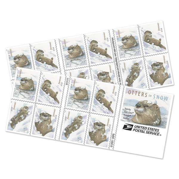 Otters in Snow Forever Stamps