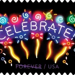 Neon Celebrate Forever Stamps