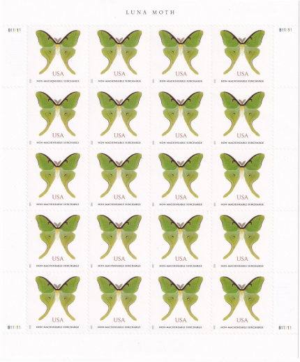 2025 Luna Moth $1.27 Non-Machinable Stamps – 100 Stamps