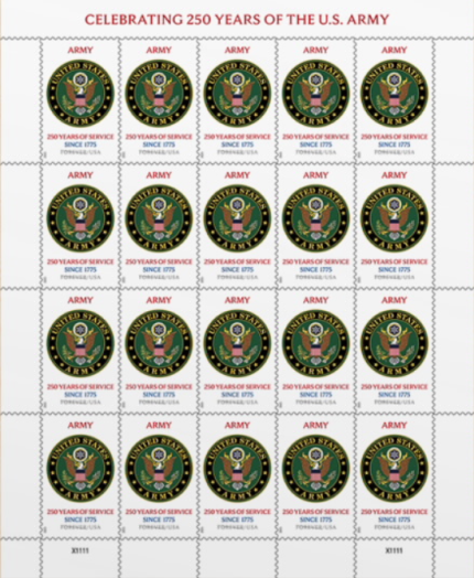 2025 U.S. Army 250th Forever Stamps – 100 Stamps