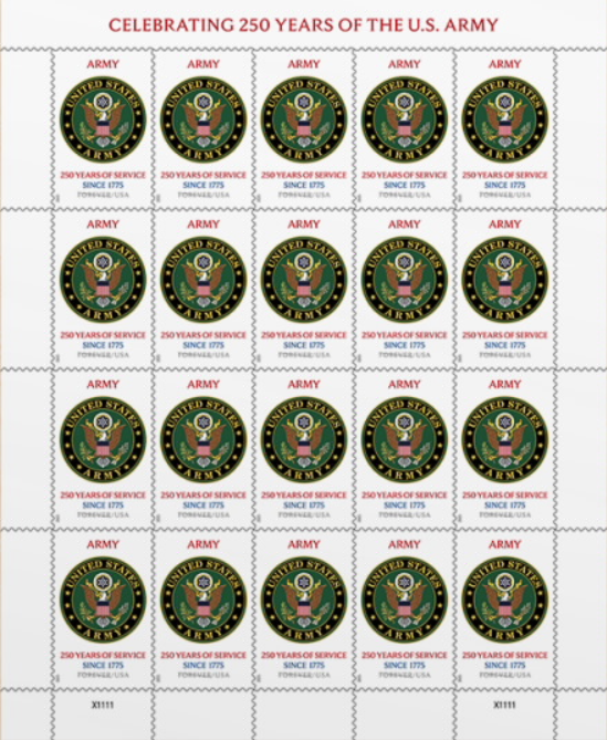 2025 U.S. Army 250th Forever Stamps – 100 Stamps