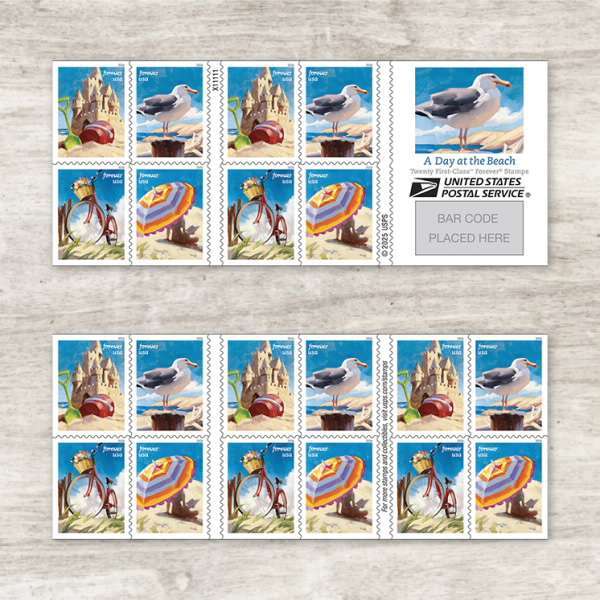 2026 A Day at the Beach Forever Stamp Books – 100 Stamps
