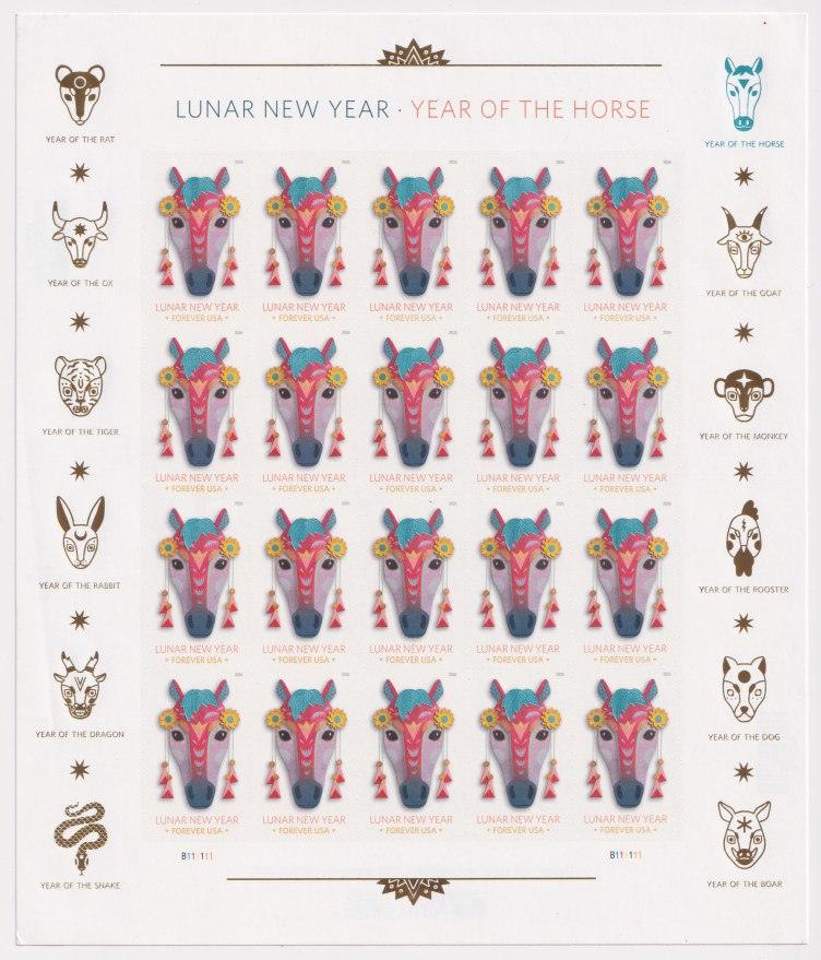 2026 Lunar New Year: Year of the Horse Forever Stamps – 100 Stamps