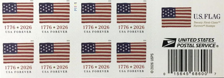 2026 U.S. Flag Forever Stamp Booklets – 100 Stamps
